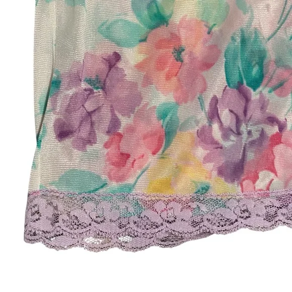Vintage Yellow Lace Half Slip & Floral Half Slip Set Size Medium - Picture 2 of 3
